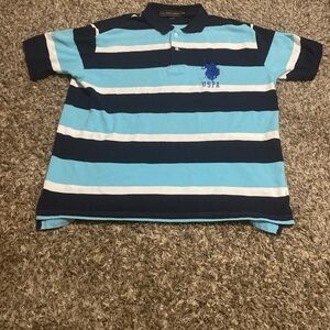 U.S. Polo Assn. Kids Navy and Light Blue Polo